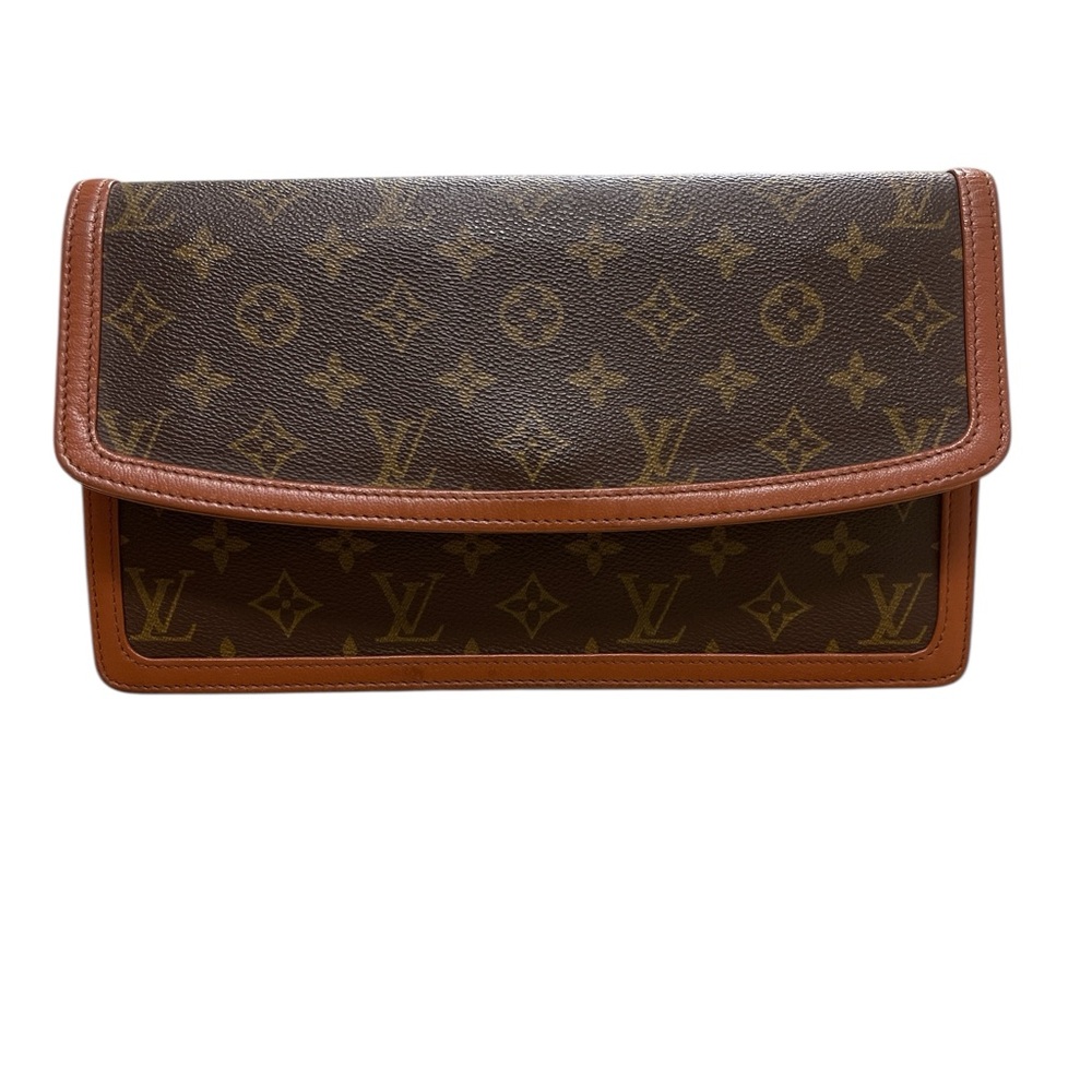 Louis Vuitton Brown and Tan Monogram Clutch